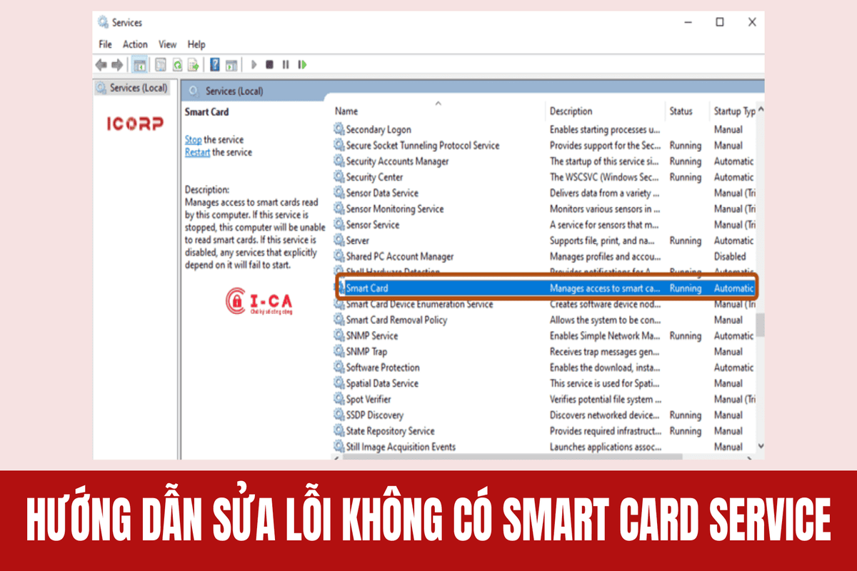 Hướng Dẫn Sửa Lỗi Không Có Smart Card Service